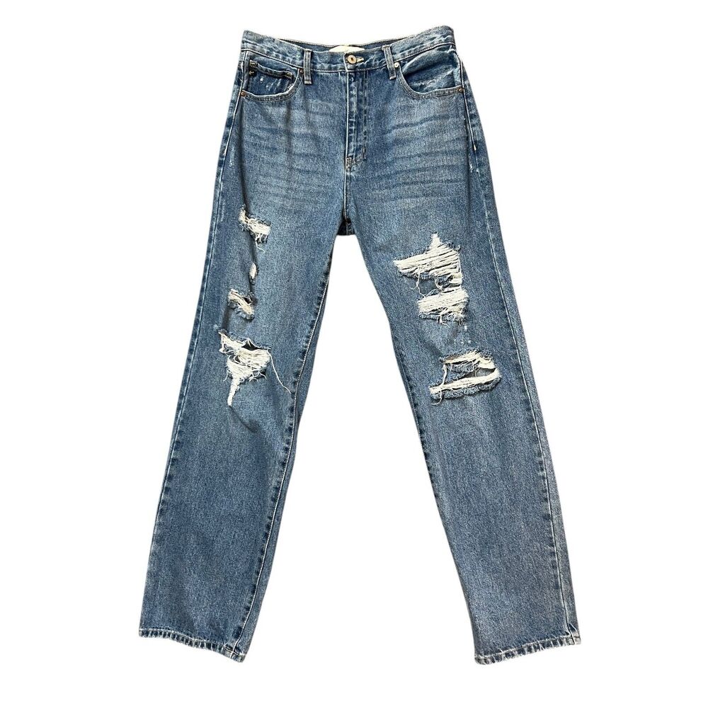 KanCan Jeans Womens 9/28 Henderson Ultra High Rise 90s Baggy Distressed Denim